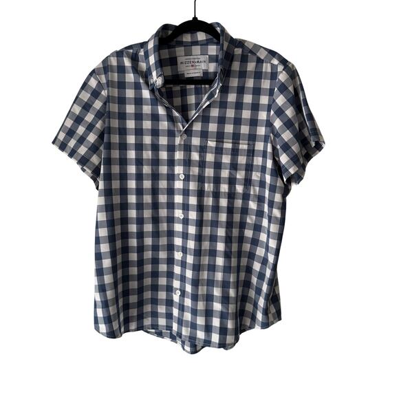 Mizzen+Main Shirt‎ Mens Medium Leeward Performance Short Sleeve Gingham Plaid - Picture 1 of 8
